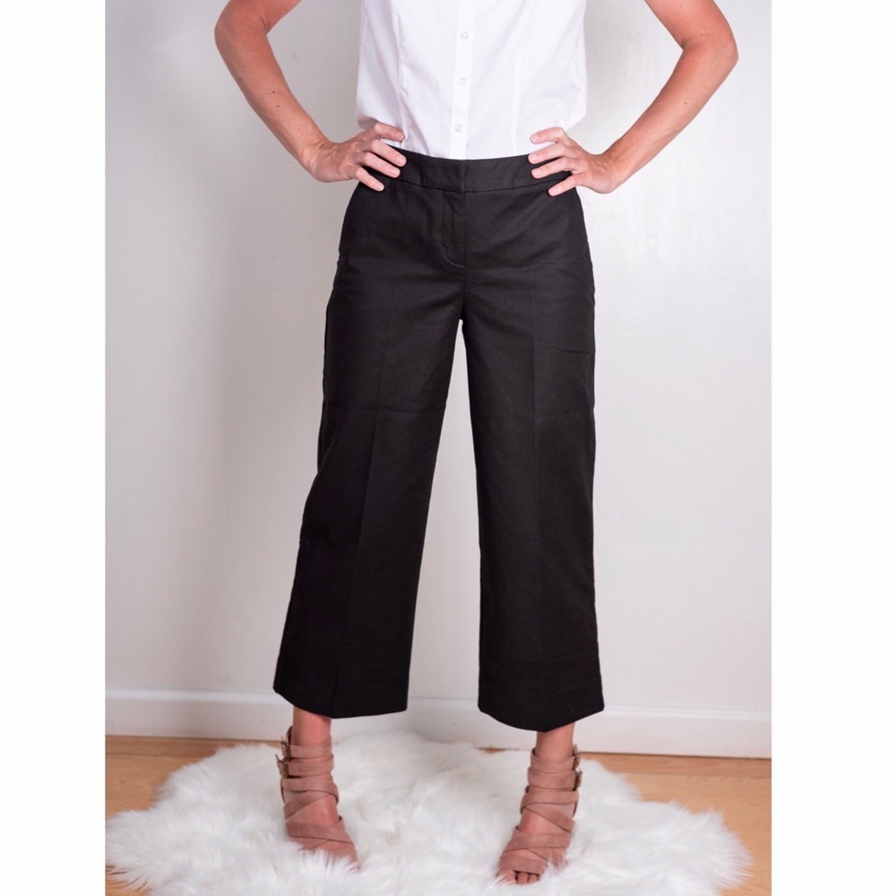 Boden Wide-Leg Crop Pants in Black